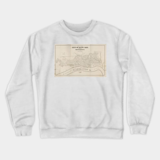 Vintage Map of St. Paul Minnesota (1860) Crewneck Sweatshirt by Bravuramedia